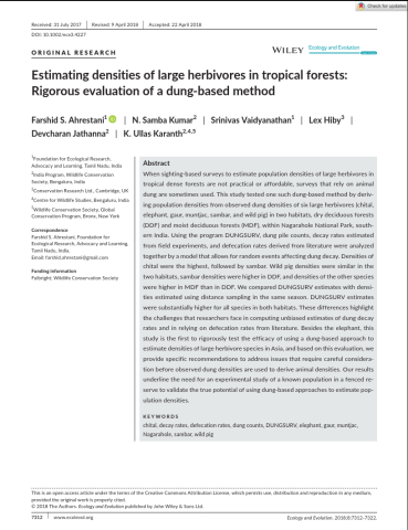 Estimating densities of large herbivores in tropical forests: Rigorous evaluation of a dung-based method