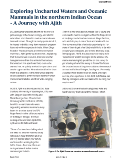 Exploring Uncharted Waters and Oceanic Mammals in the northern Indian Ocean  - A Journey with Ajith