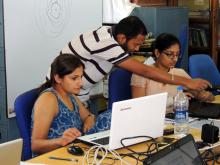 Participants working on a geo-processing tutorial.